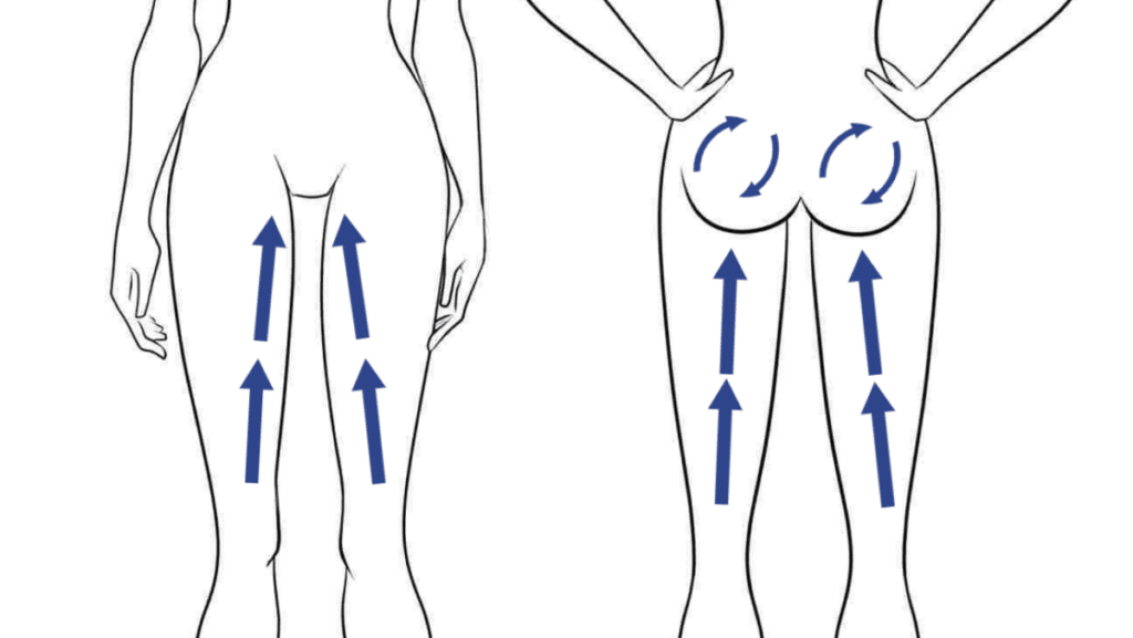 Схема лимфодренажного массажа ног